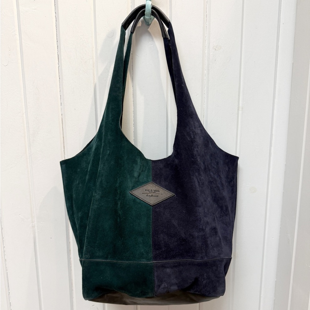 Rag & Bone Camden Two-Tone Color-block Shopper Tote Bag Suede Leather